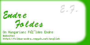 endre foldes business card